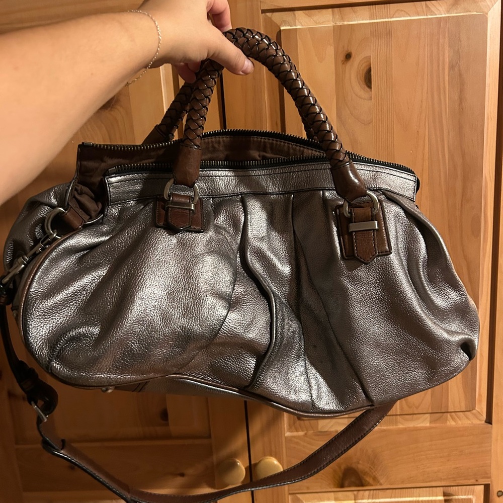 Banana Republic Metallic & Pewter Satchel